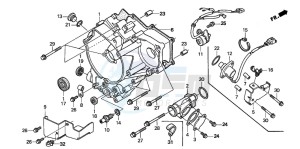 TRX250TM FOURTRAX RECON drawing REAR CRANKCASE COVER