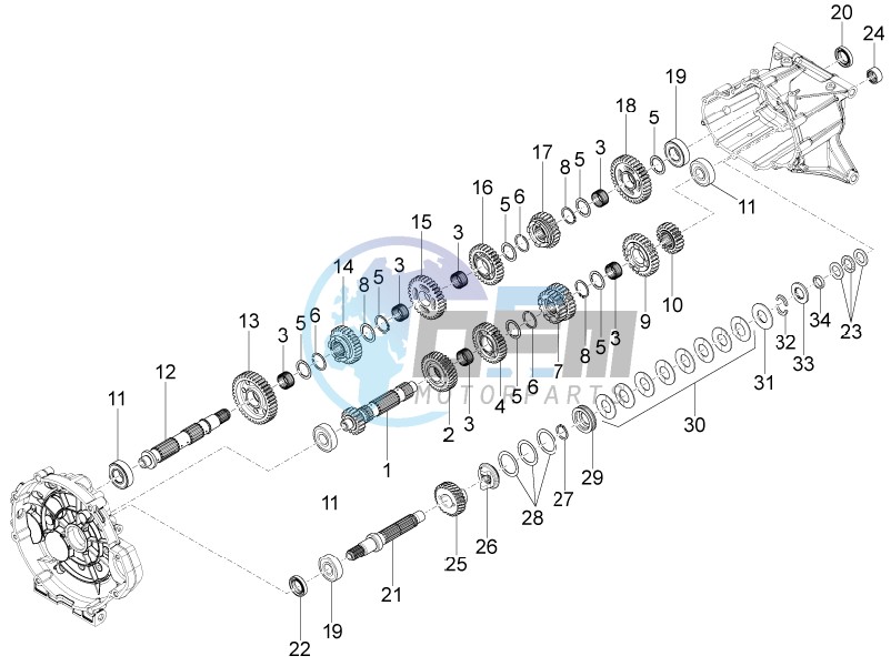 Gear box - Gear assembly