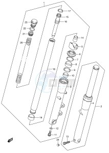 VS1400 (E3-E28) INTRUDER drawing FRONT DAMPER (MODEL K5 K6 K7 K8)