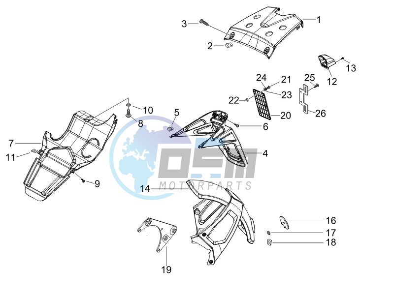 Rear cover - Splash guard