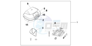 CBF600SA drawing TOP BOX 45L QUASAR SILVER METALLIC