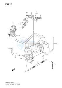 DL650 (E2) V-Strom drawing THROTTLE BODY FITTING