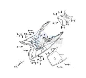 SYMPHONY SR 125 CH drawing FOOTREST / FRAME COWLING