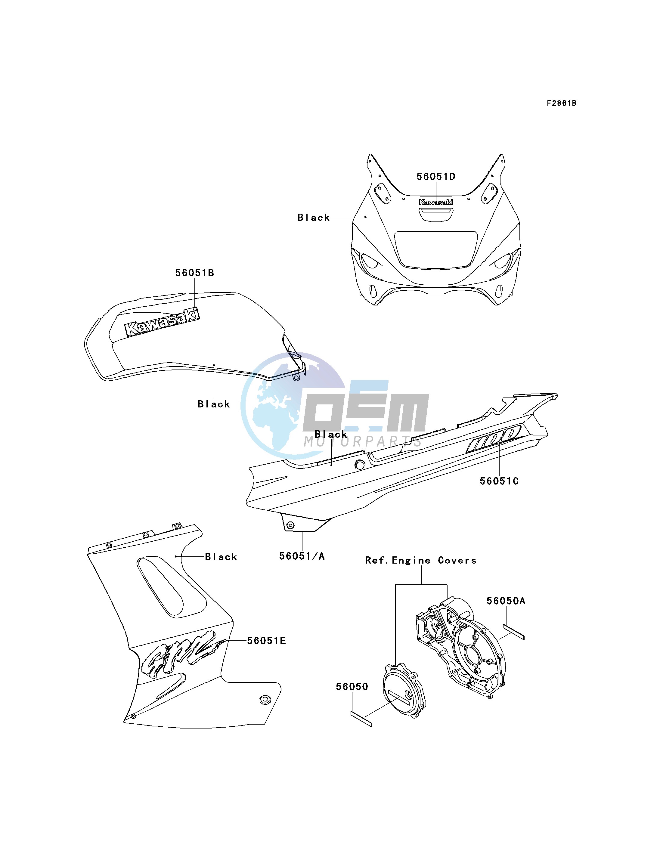 DECALS -- BLACK- --- ZX1100-E3- -