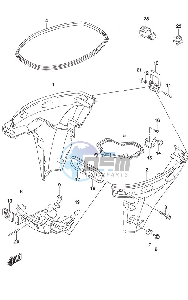 Side Cover Tiller Handle w/Power Tilt