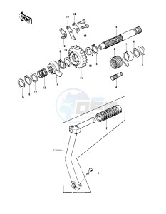 KD 125 A (A-A2) drawing KICKSTARTER MECHANISM