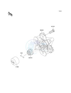 KVF 750 E [BRUTE FORCE 750 4X4I NRA OUTDOORS] (E8F-E9FA) E9F drawing FRONT HUB