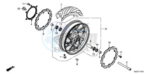 CB650FE CB650F 2ED - (2ED) drawing FRONT WHEEL