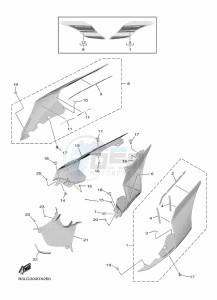 YZF1000 YZF-R1 (B3LS) drawing SIDE COVER 2