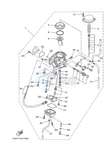 YFM350FWA YFM350DE GRIZZLY 350 4WD (1NSD 1NSE 1NSF) drawing CARBURETOR