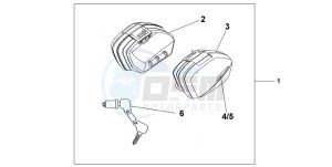 CBF500 drawing NARROW PANNIER SET