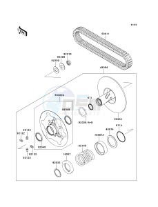 KVF 650 F [BRUTE FORCE 650 4X4I] (F6F-F9F ) F6F drawing DRIVEN CONVERTER_DRIVE BELT