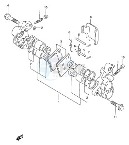 GSX750F (E4) drawing FRONT CALIPERS