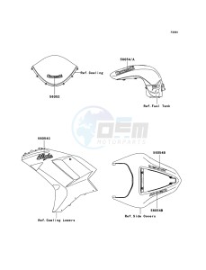 NINJA_ZX-6R ZX600P7F FR GB XX (EU ME A(FRICA) drawing Decals(Ebony)