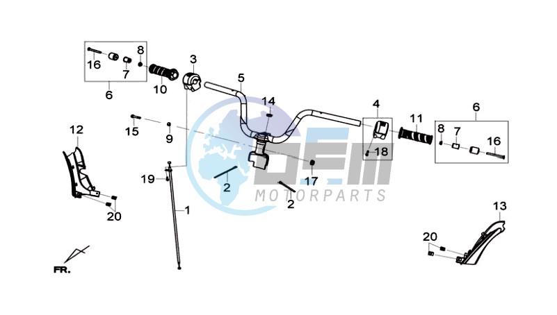 HANDLEBAR / BRAKE LEVERS CPL  L/R