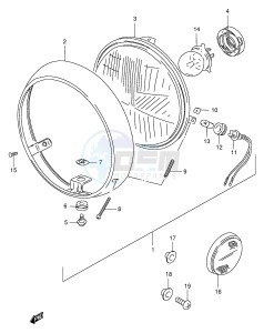 GN250 (E2) drawing HEADLAMP (MODEL T W X E22,E25,E34,E39,E54,E71)