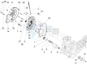 Liberty 125 4t 3v ie e3 drawing Flywheel magneto cover - Oil filter