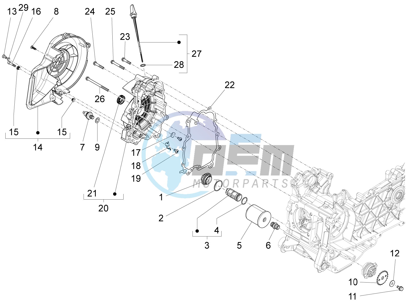 Flywheel magneto cover - Oil filter