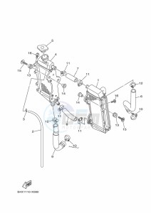 YZ125 (B4XJ) drawing RADIATOR & HOSE