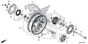 CBR500RAD CBR500R ABS UK - (E) drawing REAR WHEEL