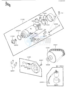 KZ 750 K [LTD BELT] (K1-K2 K2 CAN ONLY) [LTD BELT] drawing STARTER MOTOR_STARTER CLUTCH