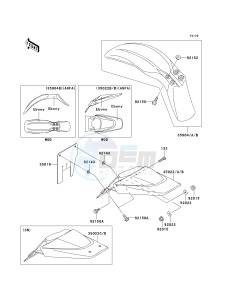 KLX 110 A (KLX110 MONSTER ENERGY) (A6F-A9FA) A6F drawing FENDERS