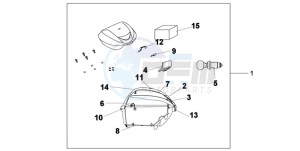 SH300A9 F / ABS CMF TBX drawing TOP BOX 35 L QUASAR SILVER