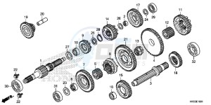 TRX420FE1E TRX420 Europe Direct - (ED) drawing TRANSMISSION (TRX420FE1/FM1/FM2/TE1/TM1)