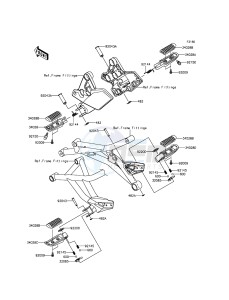 VERSYS 1000 KLZ1000BGF FR GB XX (EU ME A(FRICA) drawing Footrests