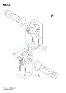 AN400 (E03) Burgman drawing HANDLE SWITCH (AN400ZAL1 E28)