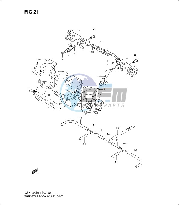 THROTTLE BODY HOSE/JOINT (GSX1300RL1 E2)