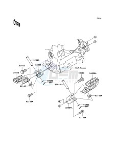 KX250F KX250T8F EU drawing Footrests