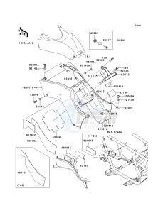 KVF 650 D ([BRUTE FORCE 650 4X4] (D6F-D9F) D8F drawing SIDE COVERS