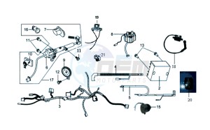 GTS 250 EURO 3 drawing WIRING HARNASS - ELECTRONIC PARTS