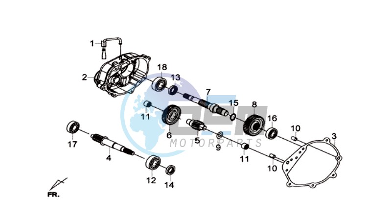 CRANKCASE - DRIVE SHAFT