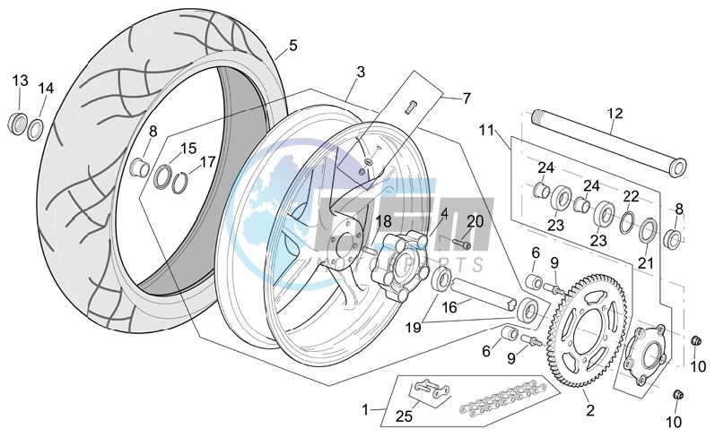 Rear wheel R version