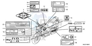 CB500FAD CB500F ABS Continue » UK - (E) drawing CAUTION LABEL