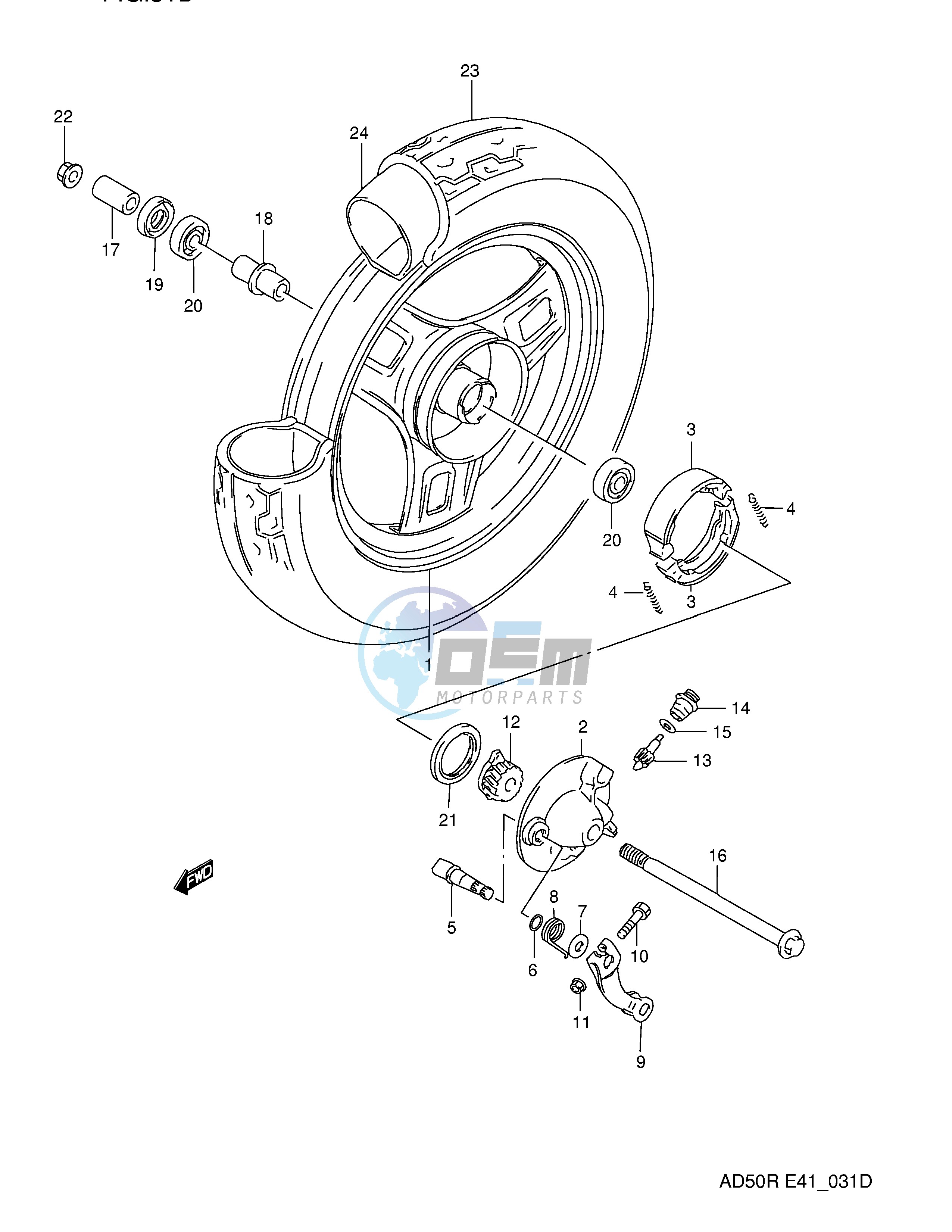 FRONT WHEEL (MODEL R P9,E94)