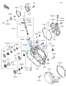 KX85-II KX85DJF EU drawing Engine Cover(s)