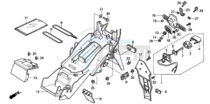 CBR600F4 drawing REAR FENDER  (2)