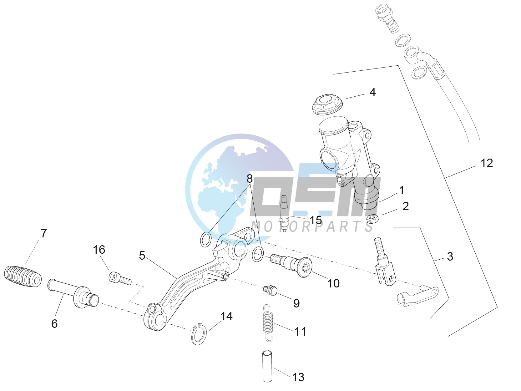 Rear master cylinder