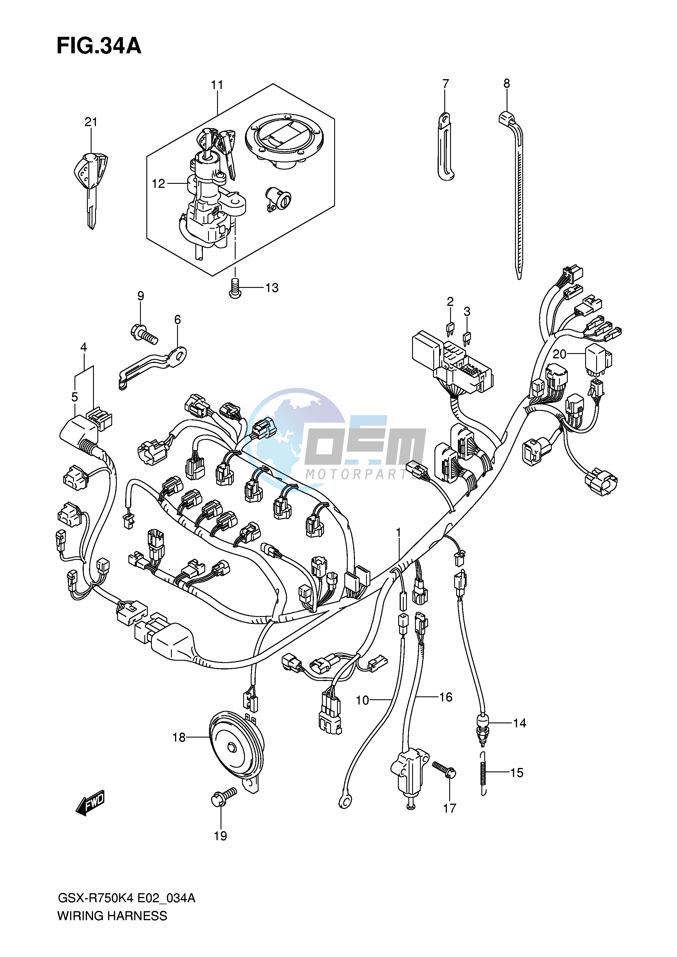 WIRING HARNESS (GSX-R750XK5 U2XK5)