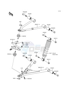 KLF 300 B [BAYOU 300] (B5-B9) [BAYOU 300] drawing FRONT SUSPENSION