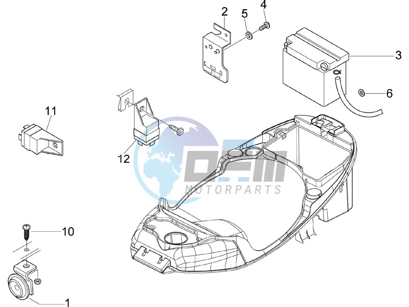 Control switches - Battery - Horn