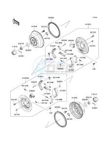 KAF 400 A [MULE 610 4X4] (A6F-AF) A8F drawing FRONT HUBS_BRAKES