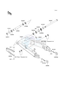 ZX 600 J [ZZR600] (J6F-J8F) J6F drawing SWINGARM