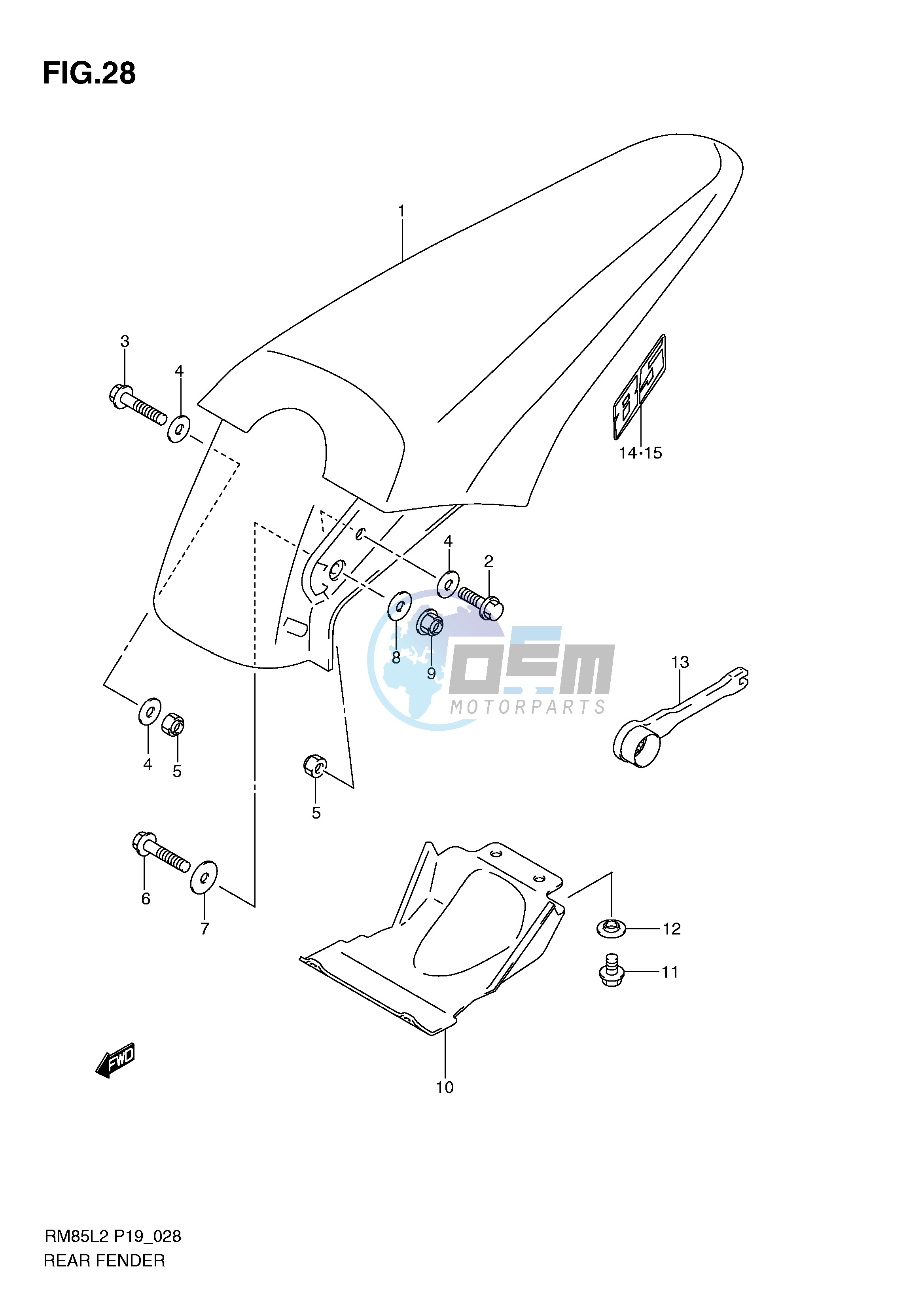 REAR FENDER (RM85L2 P19)