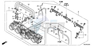 CB1100 UK - (E) drawing THROTTLE BODY