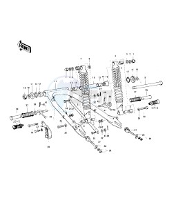 KE 125 A [KE125] (A3-A6) [KE125] drawing SWING ARM_SHOCK ABSORBERS -- 76-79- -