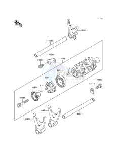 ZX 900 B [NINJA ZX-9R] (B4) [NINJA ZX-9R] drawing GEAR CHANGE DRUM_SHIFT FORK-- S- -